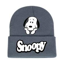 SNOOPY 1pc  Tricolor Beanie Hat, Suitable For Teenagers In Autumn/Winter, Rolled Edge Knit Cap, Round Head Warm, Solid Color, Minimalist Wool Hat, Casual Style, Can Be Used As Christmas Gift, Christmas Stocking Stuffer, Christmas Decoration - Multicolor - View 2