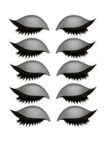 1/5/7/8对装懒人眼影睫毛贴，适合化妆。三合一自粘可重复使用，带假睫毛，快速眼妆贴纸，女性化妆、节日、派对、舞会的最佳选择。 - 彩色 - 查看 26