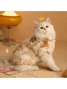 猫咪冬季保暖服装，宠物猫，毛绒玩具，短款银色，渐变层次猫咪服装，背心，小猫，秋冬季服装 - 彩色 - 查看 10