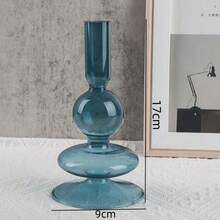 1pc European Romantic Glass Candle Holder, Suitable For Wedding, Valentine's Day, Dinner Party, Home Decor, Living Room Tabletop Ornament
