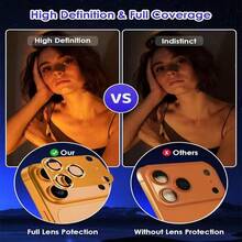 适用于 Apple 17 Pro Max/17 Pro 的金属摄像头镜头保护盖，采用钢化玻璃材质，超清晰，防碎裂，防指纹，有效提升 Apple 17 Pro Max/17 Pro 摄像头的耐用性。