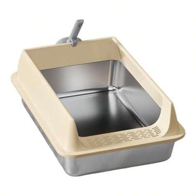 Cat Litter BoxSemi Enclosed Cat Litter Boxes Kitten Toilet Pet Supplies Pan With Scoop For Indoor Apartment Home Farmhouse Balcony Patio Backyard