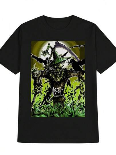 2025 Camiseta Casual de Cuello Redondo para Hombre con Estampado Gráfico de Stryker the Witcher - Diseño Negro, Verde y Amarillo, Regalo Perfecto para Hombres, Top de Moda de Verano, Ajuste Cómodo Adecuado para Salidas Casuales