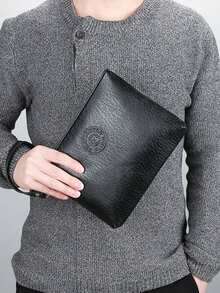 男士新款休闲软皮手拿包，大容量手机钱包，时尚圣诞、父亲节、新年礼物 - 彩色 - 查看 4