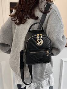 时尚休闲新款经典女士双肩包小容量两用皮革牛津手提包