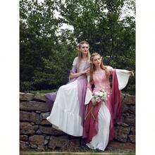 Renaissance Costume Women Ren Faire Dress Outer Garment Costume WomenUnderskirt Not Included - 漸層紫+中 - 查看 4