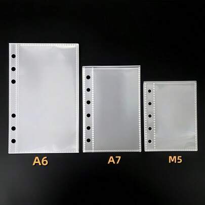 10/20/30pcs/Bag M5/A6/A7 Clear Loose Leaf Protector Sleeves, Plastic Protective Covers, Portable Sticker Notebook, Binder Refill Pages, High Quality PP Material, Acid-Free & PVC-Free, Storage, High Transparency, Suitable For Storing K-Pop Photo Cards, Photos, Documents, Banknotes, Coins, Jewelry And Various Small Items