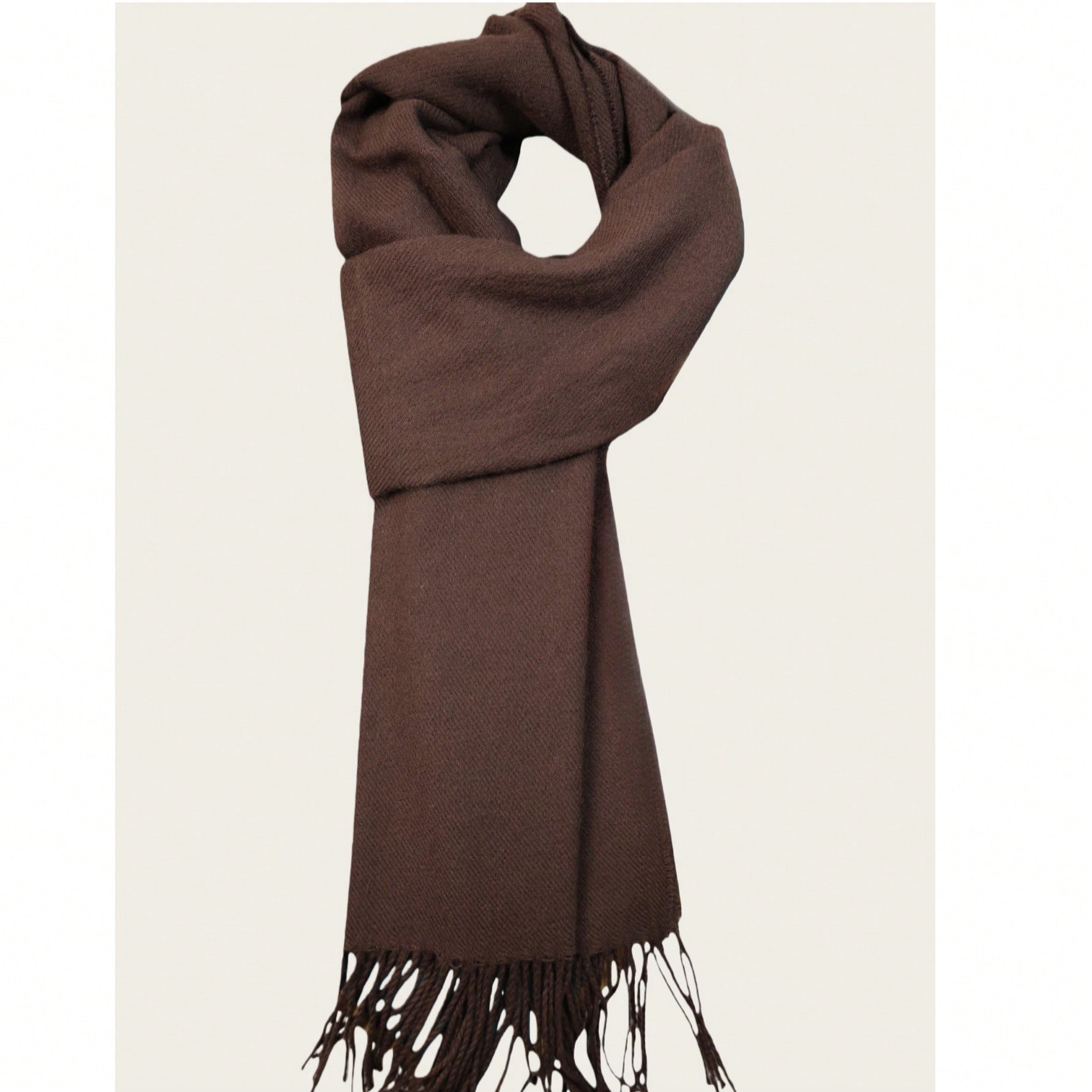 1pc Solid Color Scarf, Unisex Knitted Tasseled Warm Long Scarf, Versatile Boyfriend Gift, Neck Warmer, Blanket, Autumn/Winter