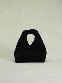 1 chiếc túi xách SCULPTEDSTYLE làm từ da PU nhung cổ điển màu đen dành cho nữ, túi tote phong cách tối giản, phù hợp với trang phục đi làm và áo khoác mùa thu/đông - màu đen - Xem 3