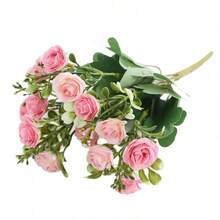 15 Heads Artificial Rose Bouquet, Bridal Bouquet, Ins Style Home Decor Flower Arrangement, Fake Flowers - Multicolor - View 11