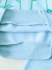 2 Stücke/Set Mädchen Lässig Blumen Muster Sweatshirt + passende Hose, Outfit für Kleine Mädchen