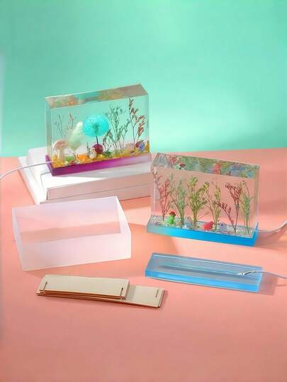 DIY Night Light Mold Kit, Suitable For Homemade Night Lights, Includes Rectangular Mold, Silicone Mold And LED Light Strip, Can Be Used For Sample Collection, Photo Frame Making And Lighting Fixture Manufacturing. Creative Gift, For Family/Friends, Home Decor, Holiday Decoration, Christmas Gift