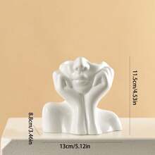 1 pieza Elegante jarrón decorativo de sobremesa, soporte decorativo de flores de estilo nórdico bohemio, decoración para sala de estar del hogar, jarrón ideal para exhibición, estantería multifuncional de almacenamiento y decoración de escritorio - Blanco - Ver 6