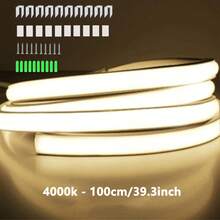 1pc USB Neon Light Strip, Touch Control Switch, 5V COB Flexible Rope Light, 320 LEDs/M, Bright Yet Non-Glaring, Suitable For Recessed/Surface Mount, With Clips & Adhesive Backing, Ideal For Ambient Lighting, Fashionable Illumination, High Brightness, Durable LED, Gamer Gear, Holiday Decor For Halloween, Christmas, Ramadan, New Year, Etc.