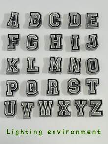 26pcs Glow-In-The-Dark Letter Series Shoe Charms, Suitable For Slippers & Sandals, PVC Shoe Decoration Accessories, Unisex, Christmas, Birthday, Party Gifts - Luminous - View 2