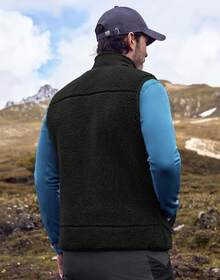 ¡RecomendadoPioneer Camp - Chaleco de forro polar Sherpa para hombre, con cierre completa, para invierno, pesado, cálido, acogedor, con bolsillos con cierre¡Top de Temporada - Negro - - Ver 4