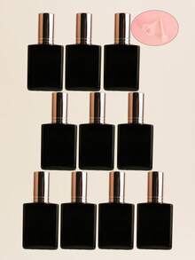 مجموعة من 3/5/10/20 قطعة من زجاجات الرذاذ المسطحة السوداء القابلة لإعادة التعبئة سعة 15 مل، رشاشات محمولة للتونر/العطر، أغطية رشاش باللون الذهبي الوردي/البنفسجي/الوردي، مع قمع وأداة إعادة التعبئة مضمنة - متعدد الألوان - مشاهدة 9