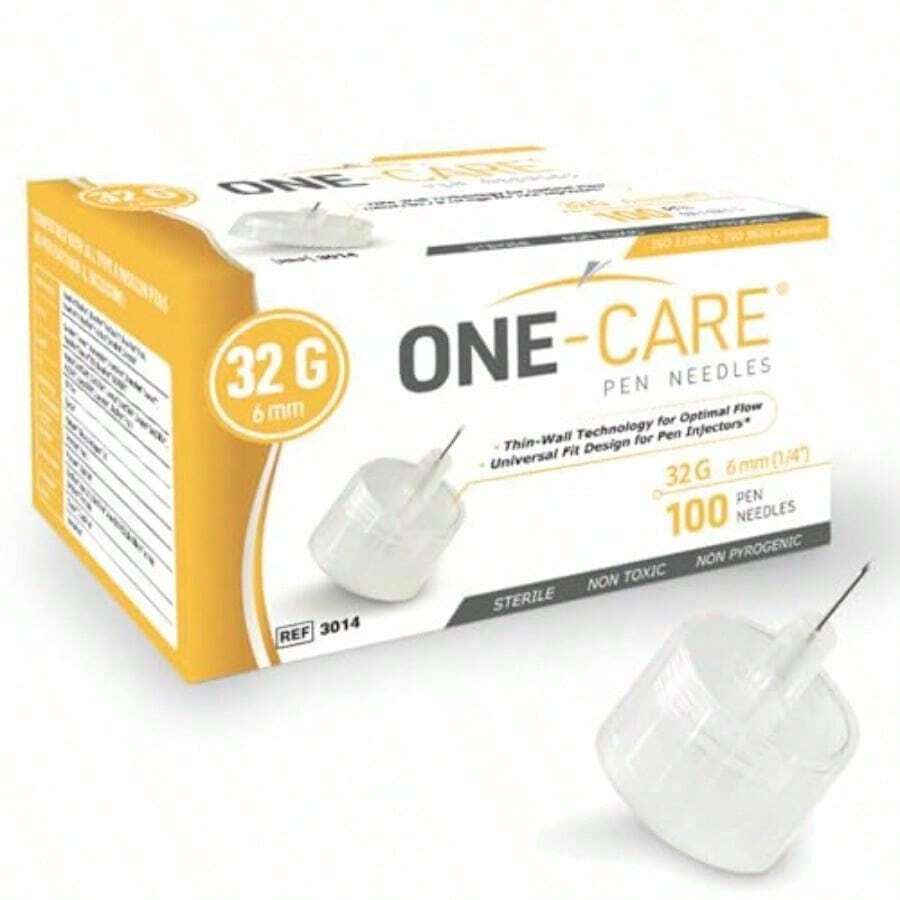 ONE-CARE - Puntas para bolígrafo 32 Ga x 6 mm diseño universal pared ultrafina para un flujo óptimo suave paquete de 100 - como en la foto - Ver 1