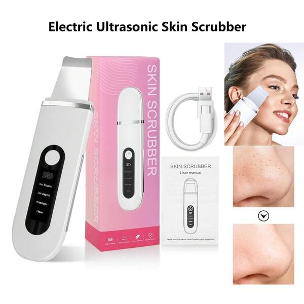 Electric Ultrasonic Skin Scrubber Facial Pore Deep Cleaning Ultrasonic Peeling Blackhead Remover Facial Cleaner 400mAh