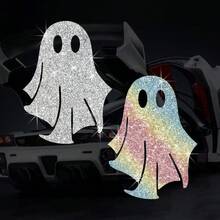 Glow-In-The-Dark Ghost Car Sticker, Shiny Sandblasted Reflective Decorative Sticker For Car Window/Body, Cute Creative Halloween Decoration For Electric Motorcycle