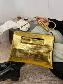 Dedoo Túi vuông đen lớn sang trọng, quyến rũ, thanh lịch, tinh tế, yên tĩnh, cổ điển, quà tặng Ngày của Mẹ cho mẹ Túi vuông dành cho phụ nữ, phụ nữ, cho cô gái tiệc tùng Hoàn hảo cho tiệc tùng, đám cưới, vũ hội, bữa tối/tiệc, bữa tối/tiệc, quà tặng tốt nhất cho phụ nữ Mẹ Giáo viên Bạn bè Phù dâu - Vàng - Xem 9