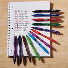 89465 Profile Retractable Ballpoint Pens, Bold 1.4mm, Black, 12 Count Package May Vary - 12 Unidad (Paquete de 1) + Retráctil + Colores Variados - Ver 3