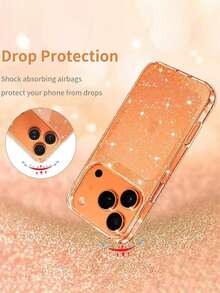 Diamond Minimalist Glitter TPU Soft Phone Case, Compatible With IPhone 13Pro Max/11/12/13, Comfortable Soft Protective Cover; Starry Sky Feeling Phone Case, Compatible With IPhone 14/15/16 Pro Max; Latest Apple Protective Case, Comfortable Phone Case Compatible With IPhone 17/17Pro/17ProMax, Suitable For Both Men And Women - Clear - View 4