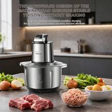 SOKANY 06014 Multi-Functional Meat Grinder/Shredder. 1000W High Power, 5L Large Capacity. 3-Speed Adjustment. Stainless Steel Body. Triple Blade Design. Suitable For Mincing Meat, Garlic, Vegetables And More. An Essential Kitchen Tool For Home Cooking. - EU C Type Plug(220-240V) - View 4