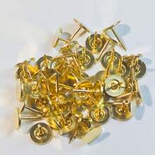 1 Box/200 Pieces Hardware Nails > Screws Upholstery Nails, Drawing Pins, (Gold), Drawing Pins, Flat Head Push Pins, 11 X 15 Mm Decorative Bulletin Board World Map Cork Board Wall Sofa Headboards Furniture Nails,Flat Thumbnail - Multicolor - View 6