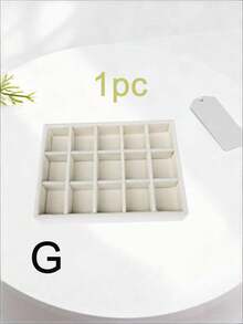 9/1 Set Vassoi Organizzatore Gioielli in Velluto, Scatola Portagioie Impilabile Multicomparto, Cassetto Portagioie per Anelli, Orecchini, Collane, Gioielli, Accessori, Cosmetici, Adatto per Camera da Letto, Esposizione Gioielli, Toeletta, Scrivania Trucco, Conservazione Gioielli per San Valentino, Regalo per Feste - Beige - Visualizzare 10