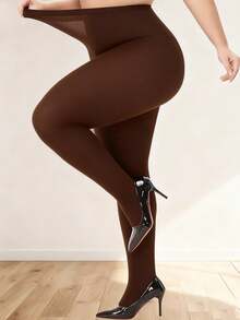 1双加大码女士糖果色连裤袜，超柔软纯色半透明紧身裤，高腰设计，舒适保暖，适合日常穿着 - 彩色 - 查看 49