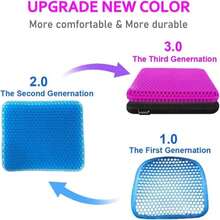 Gel Seat Cushion, Double Thick Egg Gel Cushion For Pressure Pain Relief, Breathable Wheelchair Cushion Chair Pads For Car Seat Office Chair (Black) - ColorC - View 2