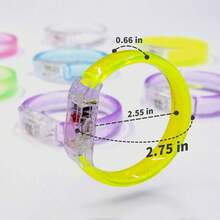LED Bracelets Glow Sticks Glow In The Dark Party Supplies For Kids/Adults, Halloween Party Favors For Kids Flashing Light Up Toys, Neon Accessories Carnival Birthday Concert Games Gifts(Random Color) - 彩色 - 查看 6