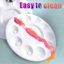 4pcs Art Paint Tray Palette, Plastic Paint Pallet Adults Painting, Party At Home, Kindergarten Or Class, White Paint Pallete - White - View 5