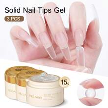 XEIJAYI 15g Solid Nail Sticker Gel Solid Sticker Nail Sticker Adhesive Glue Sticker Super Sticky UV Gel Nail Art Quick Dry Strong Adhesive Fake Nail Sticker Acrylic Glue