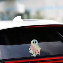 Glow-In-The-Dark Ghost Car Sticker, Shiny Sandblasted Reflective Decorative Sticker For Car Window/Body, Cute Creative Halloween Decoration For Electric Motorcycle