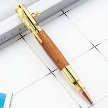 一款高级创意子弹型按动式圆珠笔，Bolt Pen：一款创意金属笔和多功能圆珠笔，采用按压式机制 - 黑色墨水，乌木，金属笔身，创意减压按动式设计，商务礼品笔，完美礼物！ - 彩色 - 查看 12
