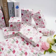 50*35cm Papel de seda semi-transparente con patrón de rosas rosadas y corazones, papel de seda decorativo con diseño de rosas rosadas para envolver regalos de cumpleaños, San Valentín y otras ocasiones, material de manualidades ideal para decoración del hogar, envolver ramos, decoración de bodas