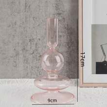 1pc European Romantic Glass Candle Holder, Suitable For Wedding, Valentine's Day, Dinner Party, Home Decor, Living Room Tabletop Ornament