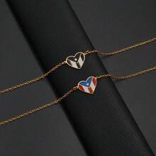 1 قطعة 18 سم قناع ضفدع بشكل قلب علم بورتوريكو، أساور للنساء والفتيات بألوان علم بورتوريكو الأحمر والأسود، مجوهرات من الفولاذ المقاوم للصدأ - متعدد الألوان - مشاهدة 2