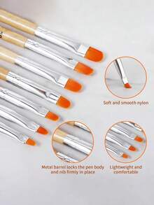 Zestaw 7 pędzelków do zdobienia paznokci żelem UV, odpowiedni do przedłużania żelu, profesjonalne pędzelki do zdobienia paznokci żelem UV z podwójnym zakończeniem, do akrylowych płytek paznokci i malowania (rozmiar: 2/4/6/8/10/12/14), artykuły do zdobienia paznokci, sprzedawca akcesoriów do zdobienia paznokci, zdobienie paznokci, prezent dla kobiet, pędzelek do malowania paznokci - Wielokolorowe - Zobacz 6