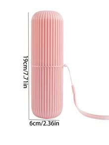 1件装创意旅行牙刷杯套装，便携式牙刷架带盖，保护盒 - 小巧卫生，旅行必备洗漱用品收纳盒，轻便节省空间，适合春假、周末短途旅行，也是馈赠亲友的理想之选。 - 彩色 - 查看 11