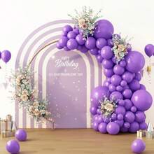 117 Pieces (1 Set) Of Light Purple Party Decoration Balloons Of Different Sizes, Balloon Garland Arch Set, Unique Exploding Star Shaped Balloons, DIY Balloon Tree, Balloon Arch, Birthday, Wedding, Valentine's Day, Holiday Party Decoration, Christmas And New Year Decoration, Wedding Balloon Bouquet, Balloon Set - Multicolor - View 3