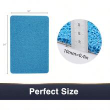 Soft Textured Bath Shower Tub Mat 24x16 Inch Phthalate Free Non Slip Comfort Bathtub Mats With Drain PVC Loofah Bathroom Mats For Wet Areas Quick Drying - Blue - View 2