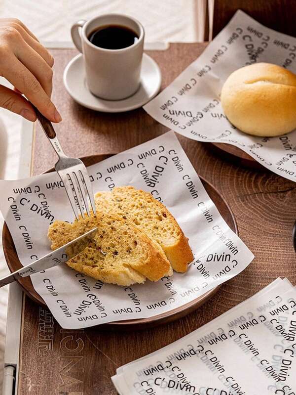 50pcs Oil Absorbing Paper, Kitchen Frying Food Dedicated Grease-Proof Paper, Suitable For Frying, Baking, Cake, Bread, Dessert Packaging