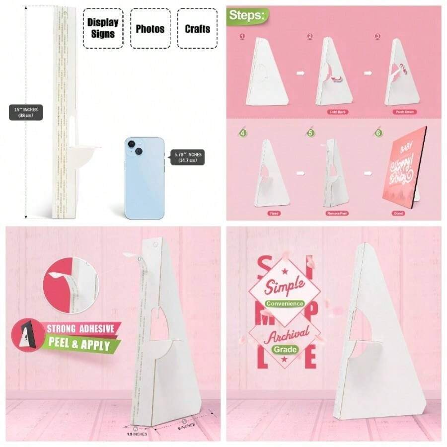 Self Stick Easel Backs 15 in. white pack of 25 - inicial - Ver 1