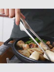 1/2/4pcs Korean Stainless Steel Grill Tongs, Kitchen Grill Steak Tongs, Baking Bread Tongs, Slender Chuck Rounded And Easy To Clamp, Comfortable Handle, One-Piece Molding, Multi-Function Steak Tongs Kitchen Tools, Extended Length Suitable For Hot Pot And Buffet Service, Used For Cooking, Serving, Grilling, Salad, Etc.