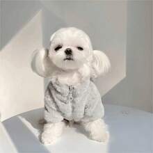 Warm Thermal-Lined Faux Fur Jacket, Teddy Bear Style Winter Coat For Small/Medium Dogs, Soft & Cute Pet Outerwear