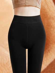 1 件女式 200g/300g 杏色内衬打底裤，冬季时尚简约连裤袜天鹅绒加厚保暖羊毛紧身裤（适合 5-15°C） - 彩色 - 查看 16