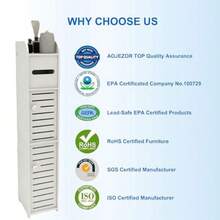 Storage Cabinet For Bathroom Toilet Roll Holder For Small Spaces Over The Toilet Cabinet For Skinny Bathroom Storage Corner Floor Slim Paper Cabinet With 2 Doors - White - View 4